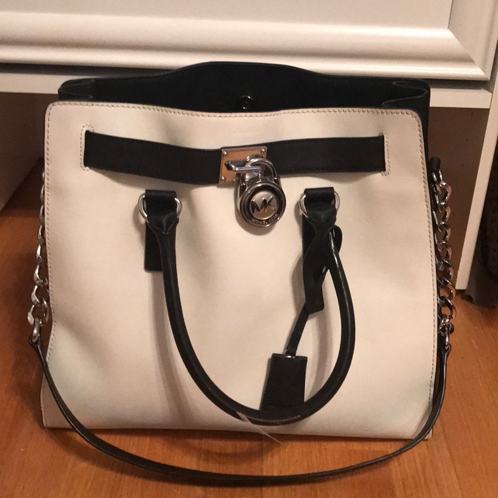 Black and white Michael kors bag